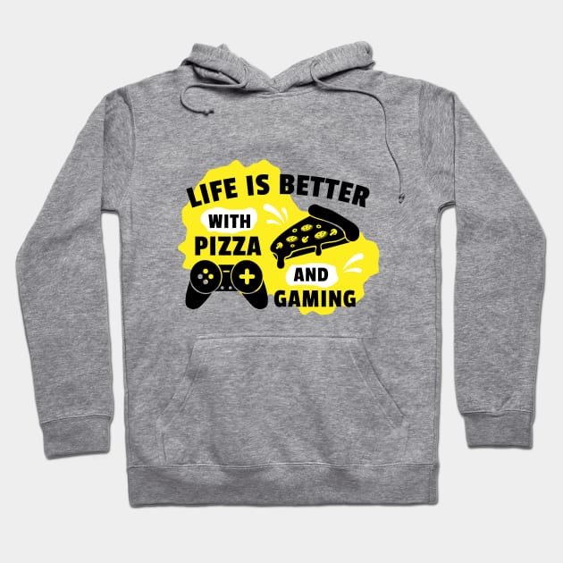 Life Is Better With Pizza And Gaming Hoodie by ZnShirt